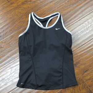 Nike Women's Black and White Tank Top